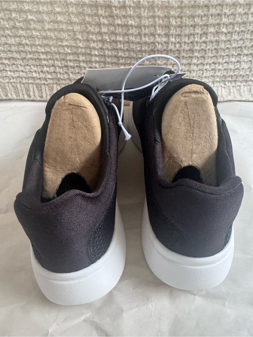 Skechers S Sport Memory Foam Black and Tan Slip-On Sneakers - Picture 6 of 8